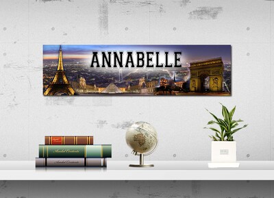 Paris City - Personalized Poster with Your Name, Birthday Banner, Custom Wall Décor, Wall Art - image1